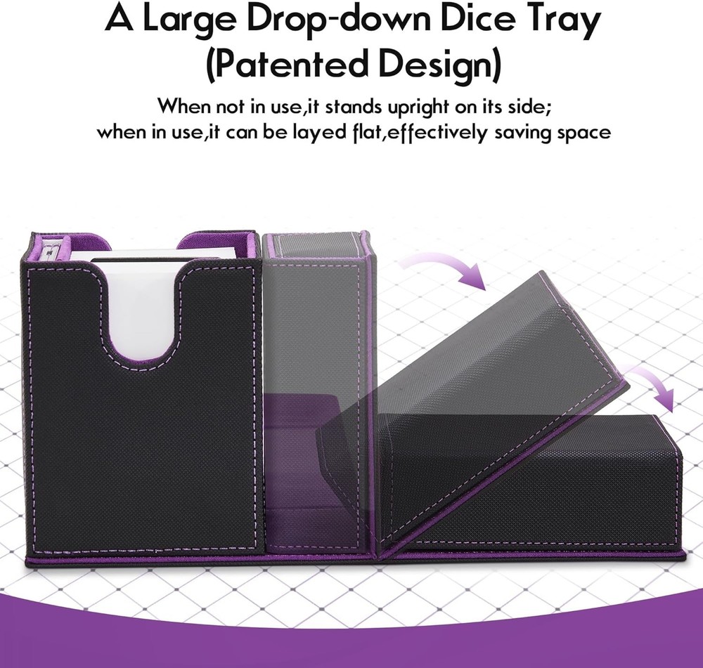 MTG Commander Deck Box with Display Window & Dice Tray, Holds 100+ Double-sle...