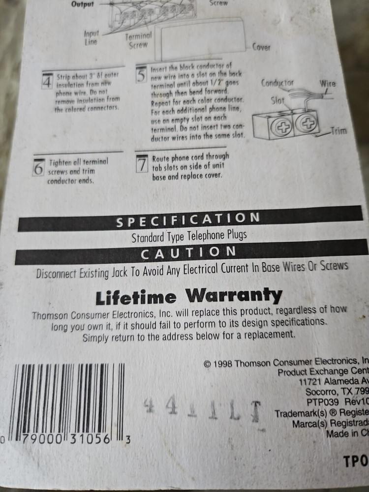 RCA Wire Phone Junction Box Electrical