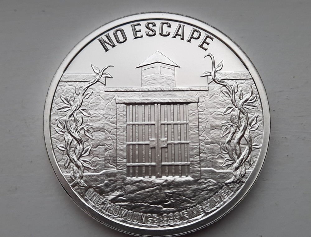 ALLIGATOR ALCATRAZ - 1 oz .999 Fine Silver
