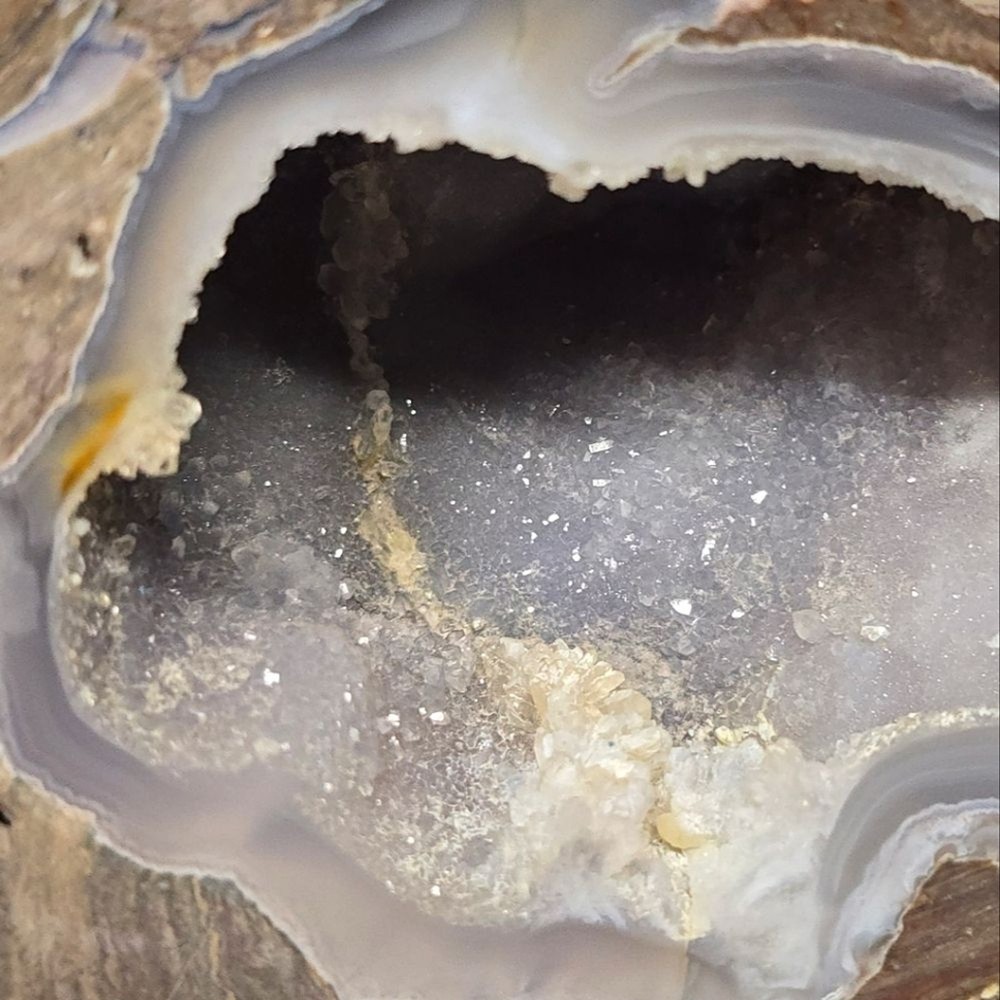 Quartz Crystal Agate Sparkling Geode With Stand