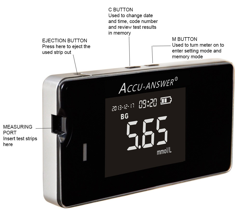 Accu Answer Isaw Analyzer Multi Meter Measuring Total Cholesterol Hemoglobin