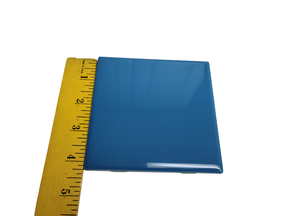 Electric Blue Ceramic Tile 4.25 in Subway Square Shower Kitchen Wall Backsplash