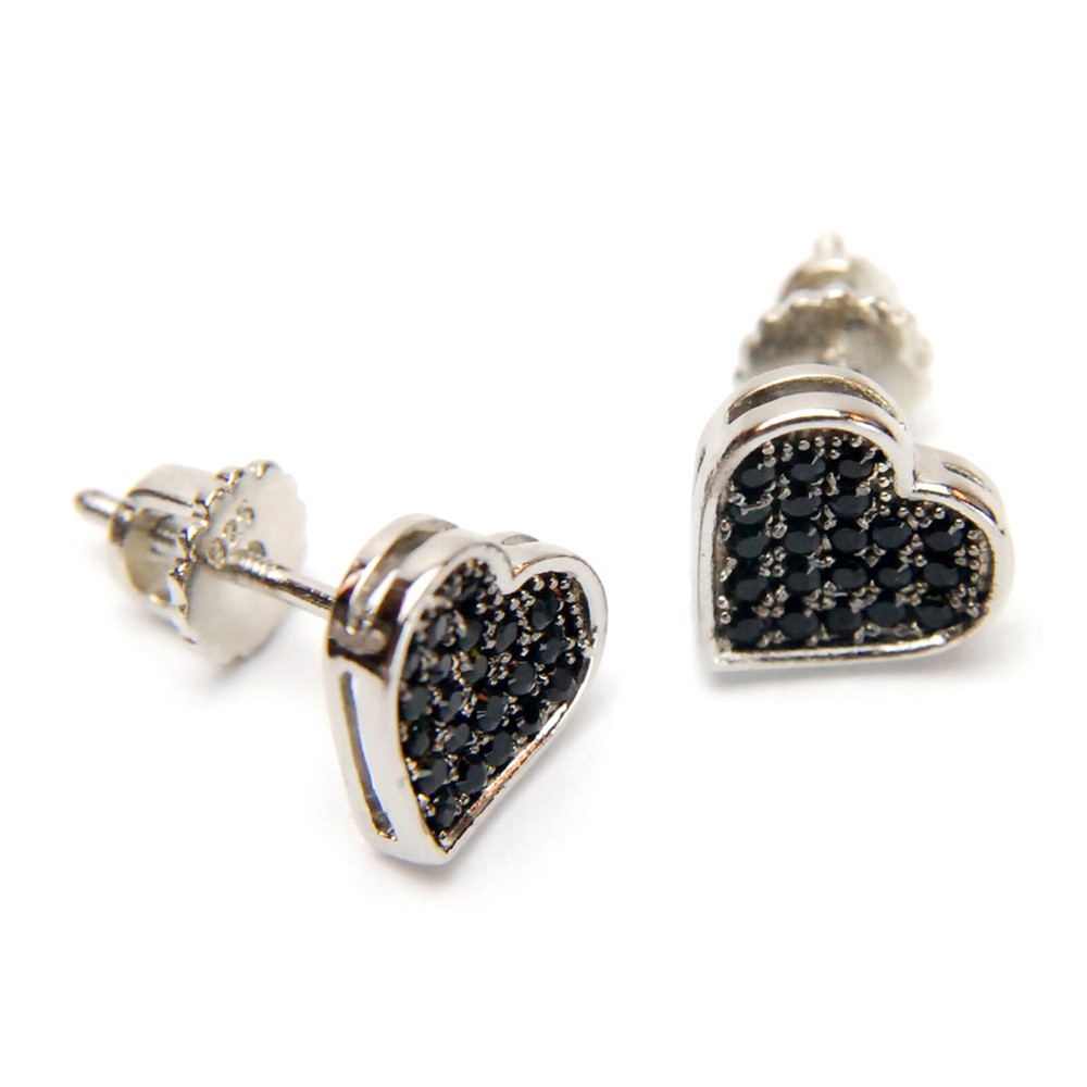 8 mm Heart Gold Silver Plated Screw Back Stud Earrings 920