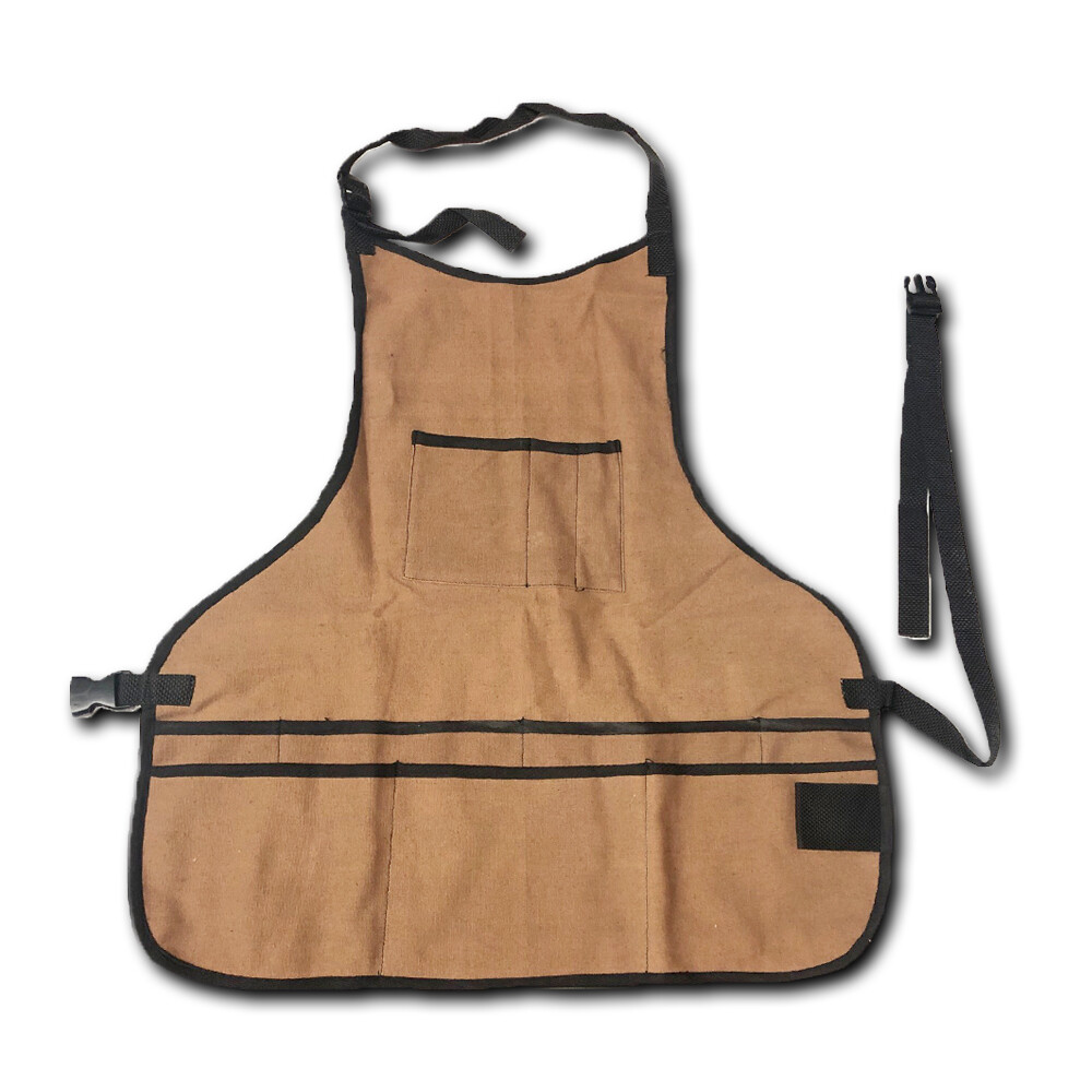 Voyager Tools 10 Pocket Bib Work Apron Sturdy Canvas Adjustable