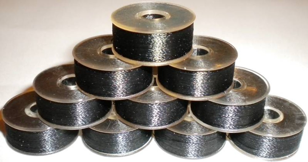 144 "L" SIZE PLASTIC PREWOUND EMBROIDERY BOBBINS BLACK!