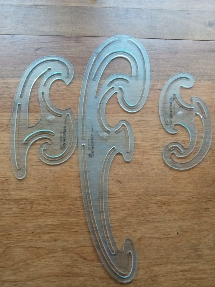 Vintage Staedtler Drafting Curves Protractor Germany