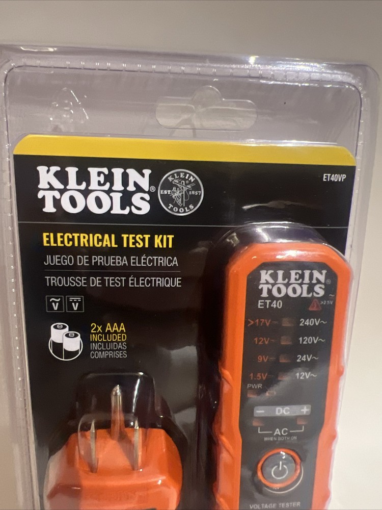 Klein Tools ET40VP Digital AC/DC Voltage and GFCI Receptacle Electrical Test Kit