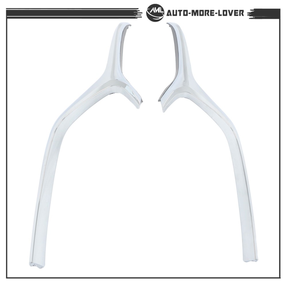 Left+Right Front Bumper Grille Trims 2 PCS Chrome Plastic For Mazda 3 2019-2023