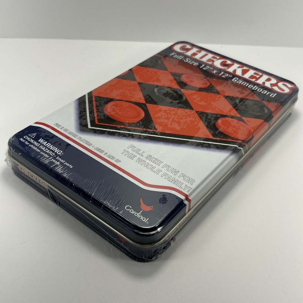 Vintage 2003 Cardinal 12x12" Checkers Tin [Sealed]