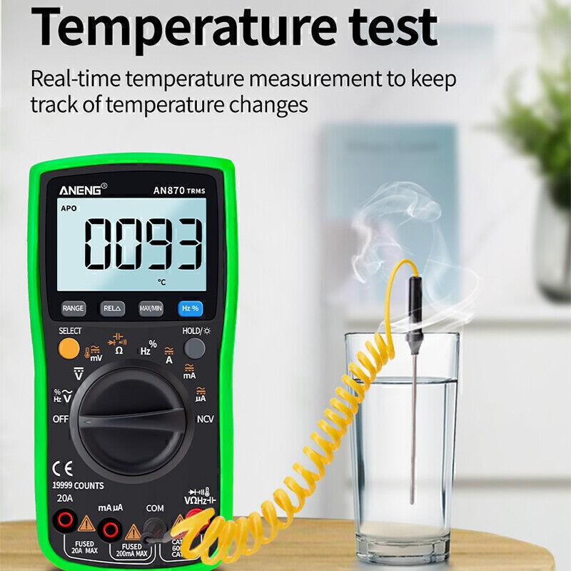 ANENG AN870 Backlight LCD Digital Multimeter AC/DC Voltage DC/AC Current Tester
