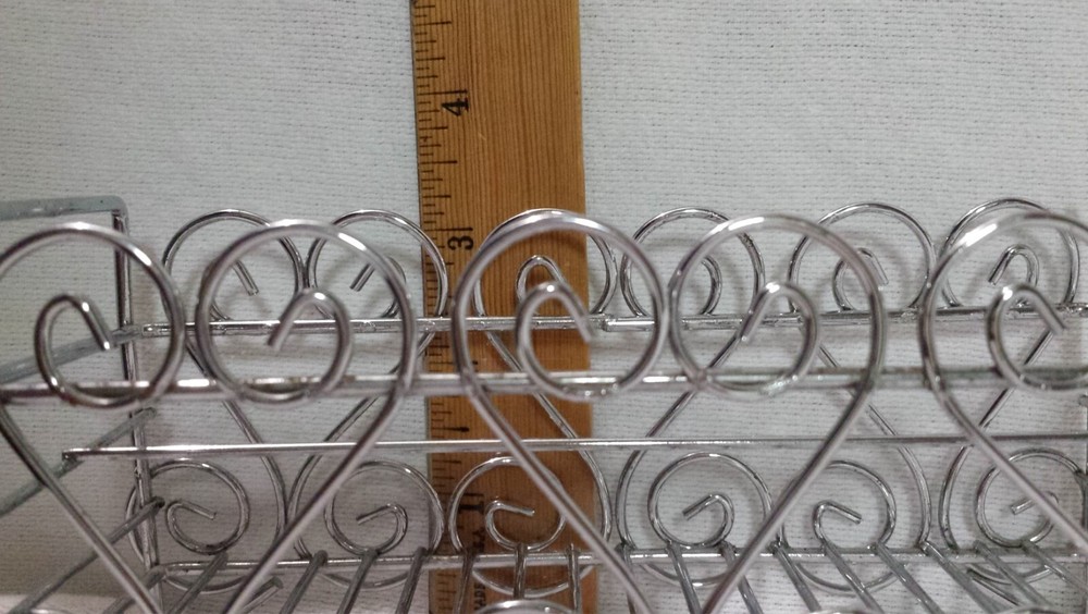 Rectangular Silvertone Sm Metal Makeup Organizer for Vanity Tabletop Pre-owned