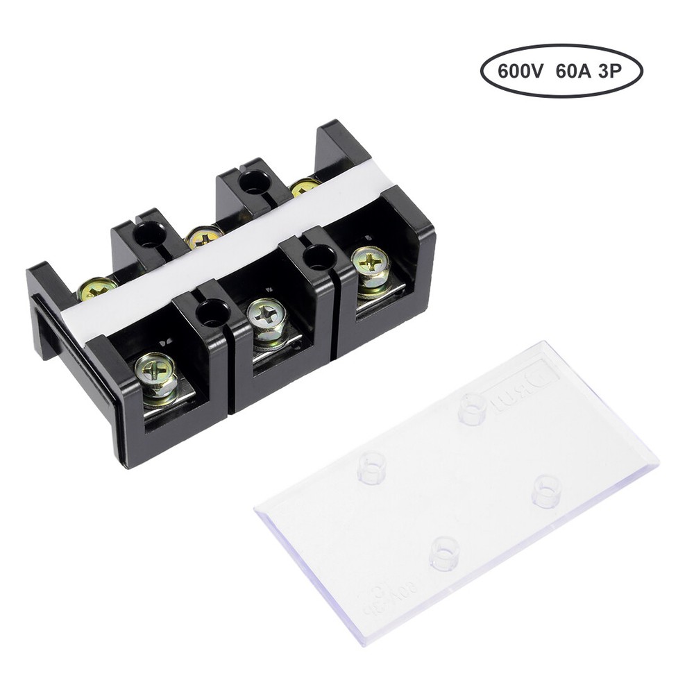 Dual Rows 3Positions 600V 60A Wire Barrier Block Terminal Strip