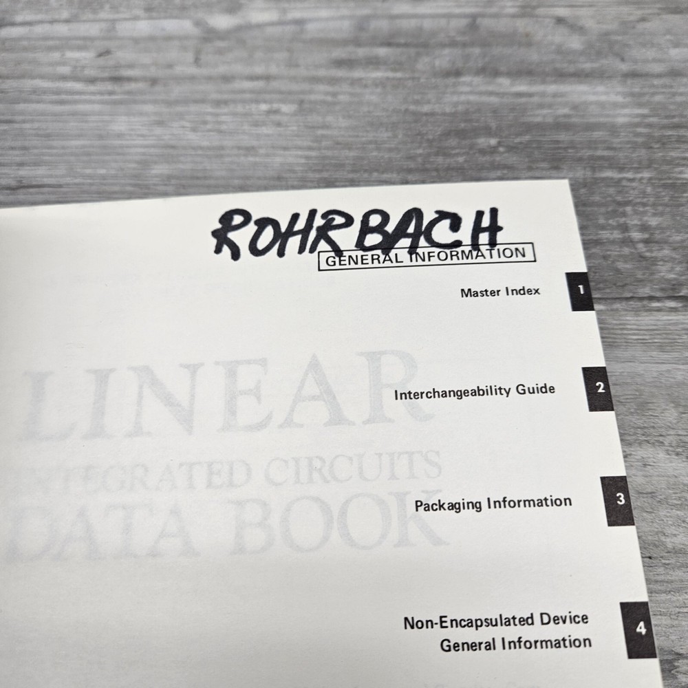 Vintage Motorola Linear Integrated Circuits Data Book First Edition 1971