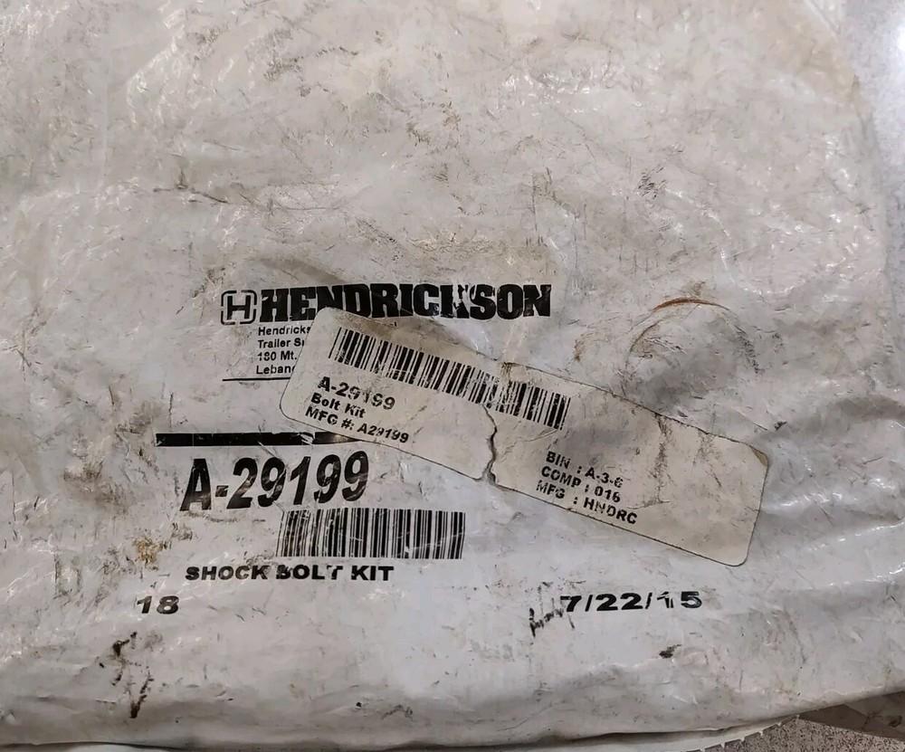 A-29199 Shock Bolt Kit Genuine Hendrickson