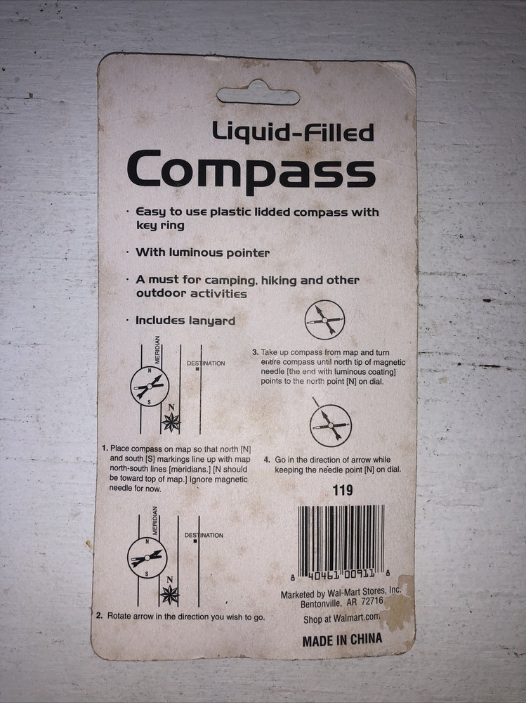 Ozark Trail Lensatic Compass Liquid Filled Easy to Read open box