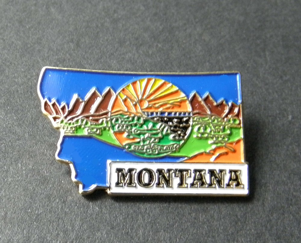 MONTANA US STATE MAP LAPEL PIN BADGE 1 INCH