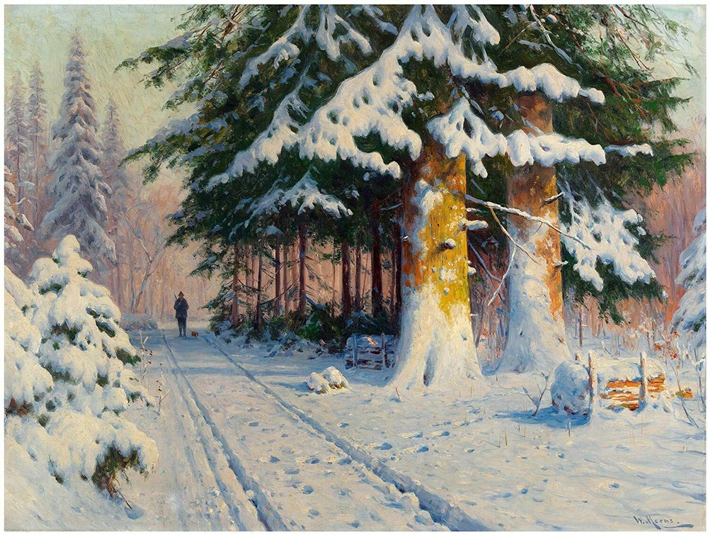 Winter Forest Tree Spruce Road Tile Mural Kitchen Wall Backsplash Marble Ceramic