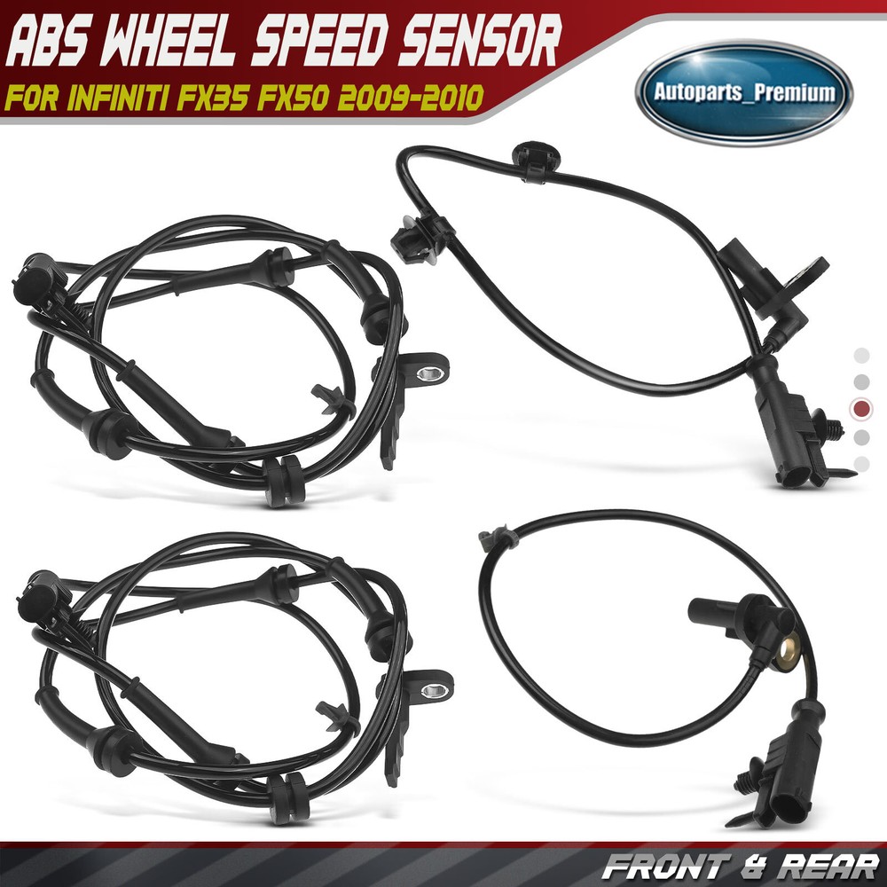 4Pcs Front & Rear Side ABS Wheel Speed Sensor for Infiniti FX35 FX50 2009-2010