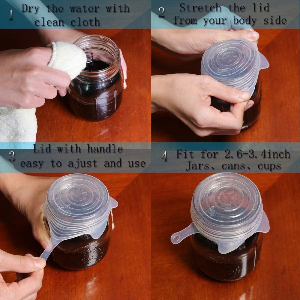 Extra Small Silicone Stretch Lids 0.8 Inch 5 pack Same Size Reusable Silicone...