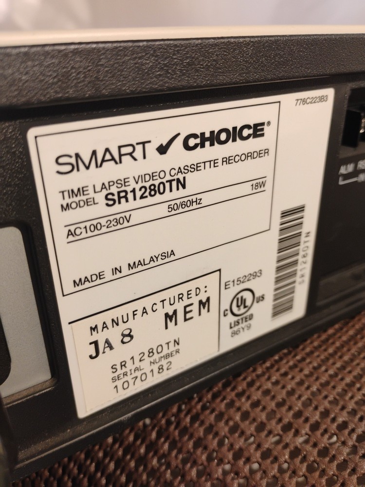 🔥Smart Choice 1280 Hour Time Lapse Video Cassette Recorder SR1280TN