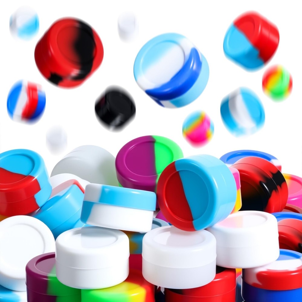 50Pcs 5ML Silicone Containers Non-Stick Containers Multi Use Storage Jars Ass...