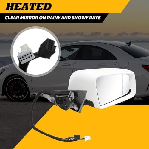 Passenger Side Mirror Assembly Compatible with CLA250 CLA45 AMG Right White