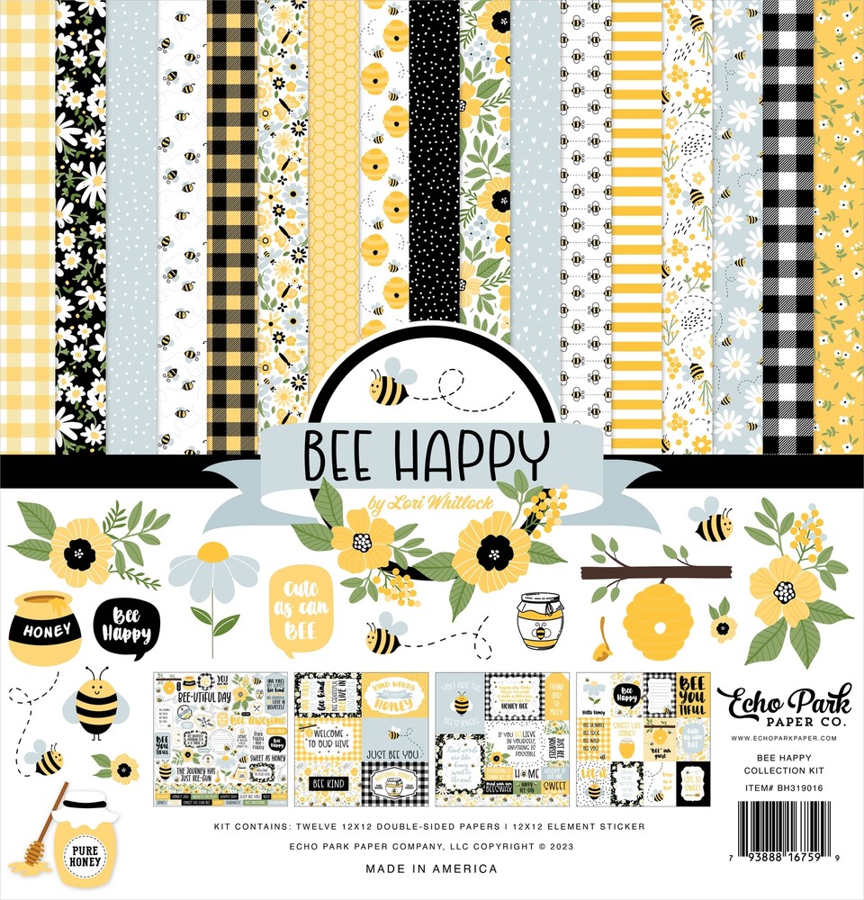 Echo Park Collection Kit 12"X12"-Bee Happy
