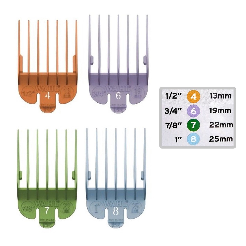 WAHL Cutting Guides Color Coded #4, #6, #7, #8