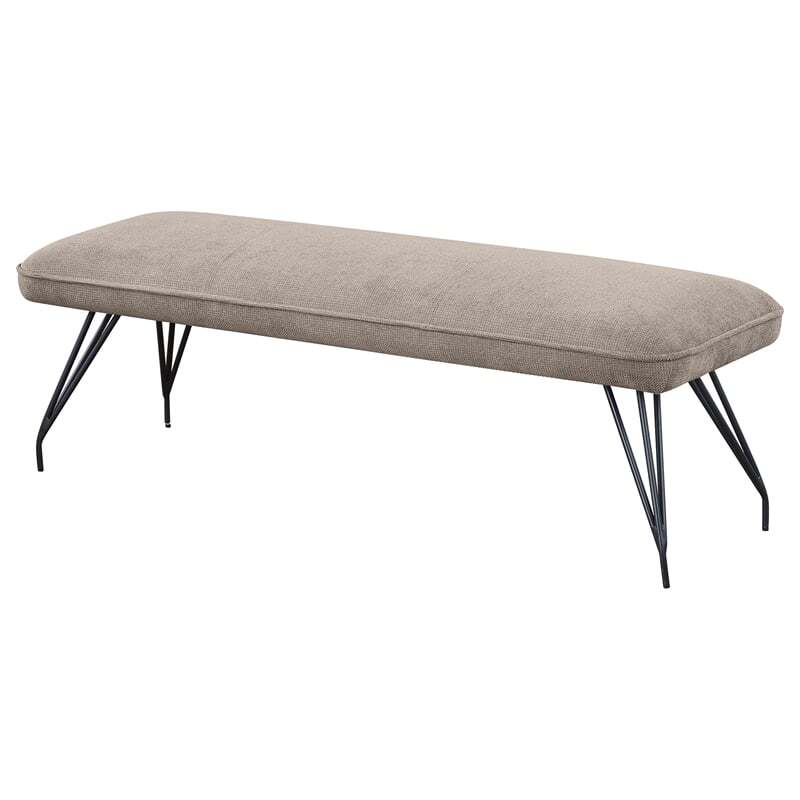 Coaster Dodson Mid- Century Fabric Upholstered Dining Bench Taupe