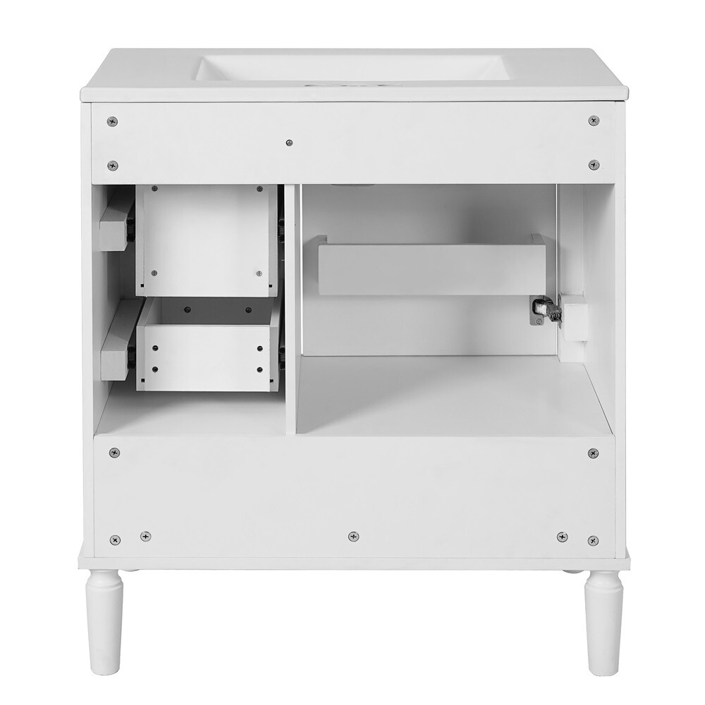 30" Bathroom Vanity Set Floor Standing Bathroom Storage Cabinet w/Three Drawers