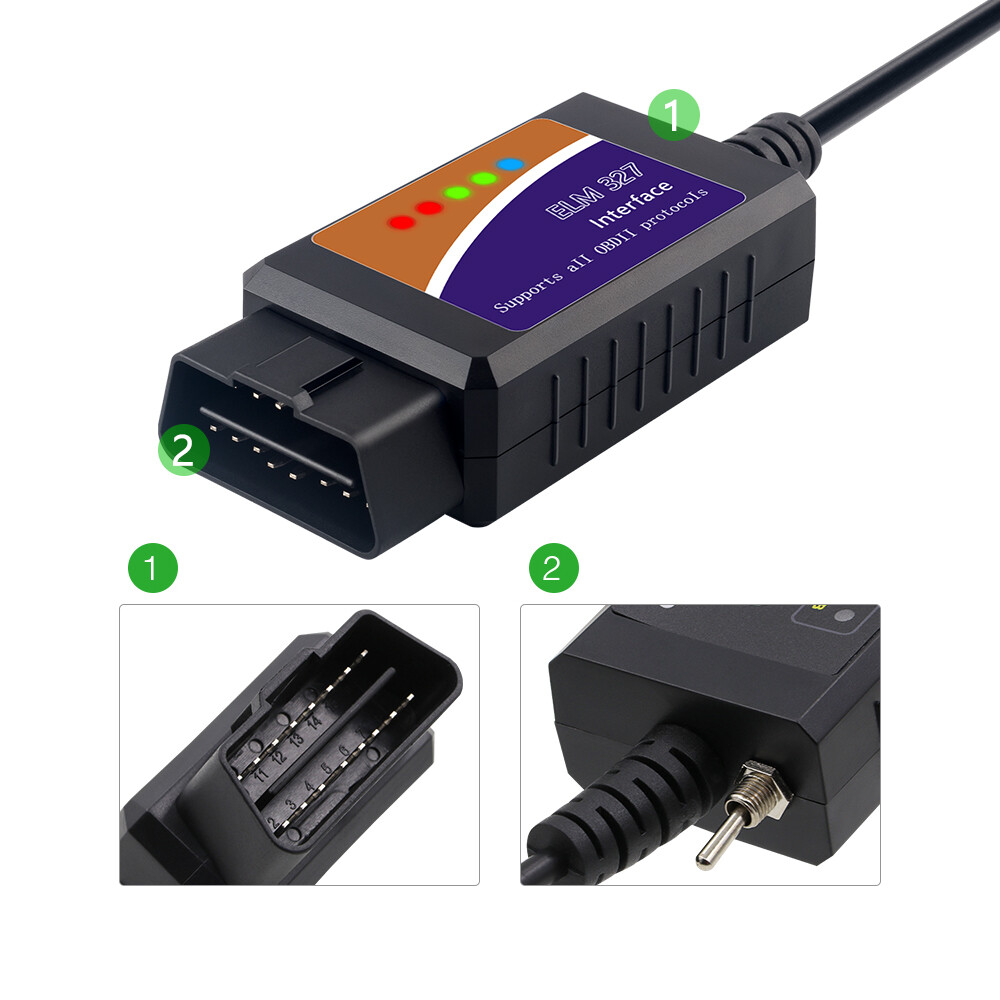 For Ford FORScan OBD2 Code Reader ELM327 V1.5 USB Modified Scanner HS/MS CAN US