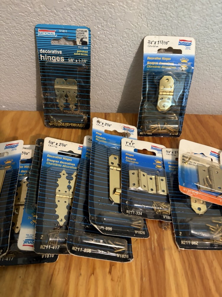Lot Of 20 Small Solid Brass Hinges