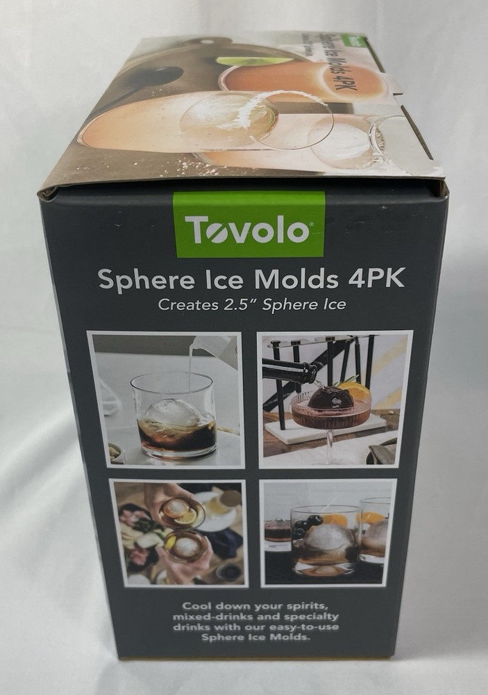 TOVOLO Sphere Ice Molds 4 Pack New In Box