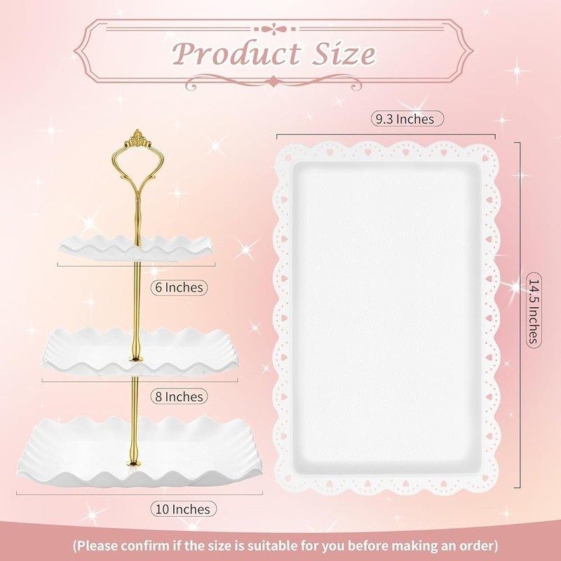 5 Pcs Dessert Table Display Set Cupcake Stand Cup Cake Tier Tower Serving Tray