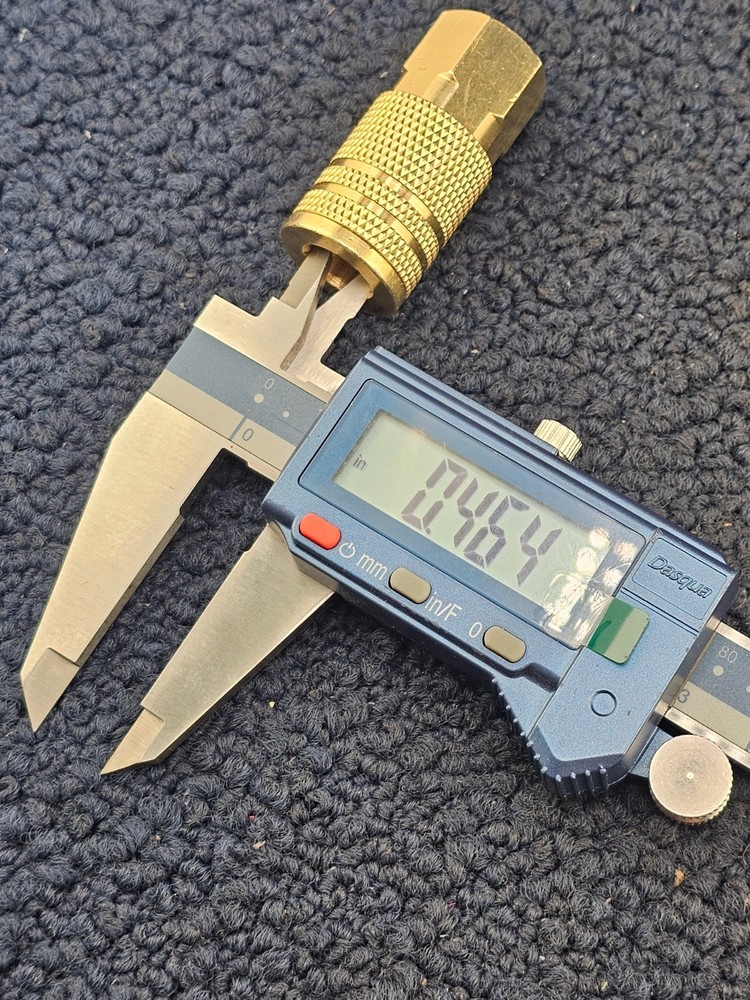 Tru-Flate Style Quick Connect Fitting, 1/2” X 1/2” FNPT Brass