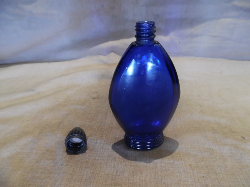 Bourjois Perfume Bottle Cobalt Blue Glass