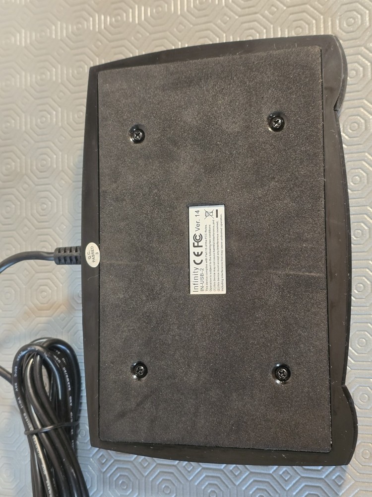 INFINITY IN-USB-2 Foot Pedal Black Untested USB Transcription Switch Wired