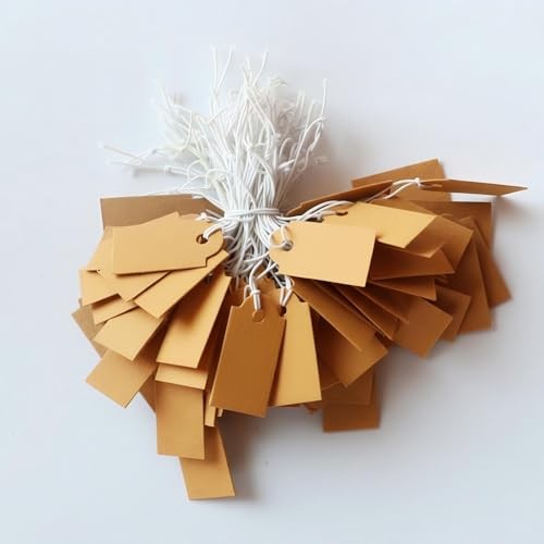 100pcs Paper Kraft Price Tags with String Attached Writable Gift Label Pricing