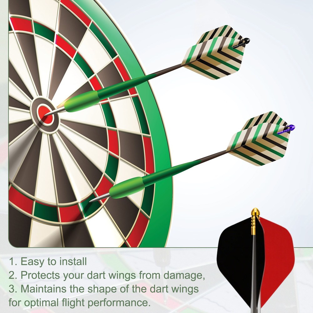 5 Pcs Dart Flight Protectors Fixed 90 Degrees Wing Savers Protects, Green