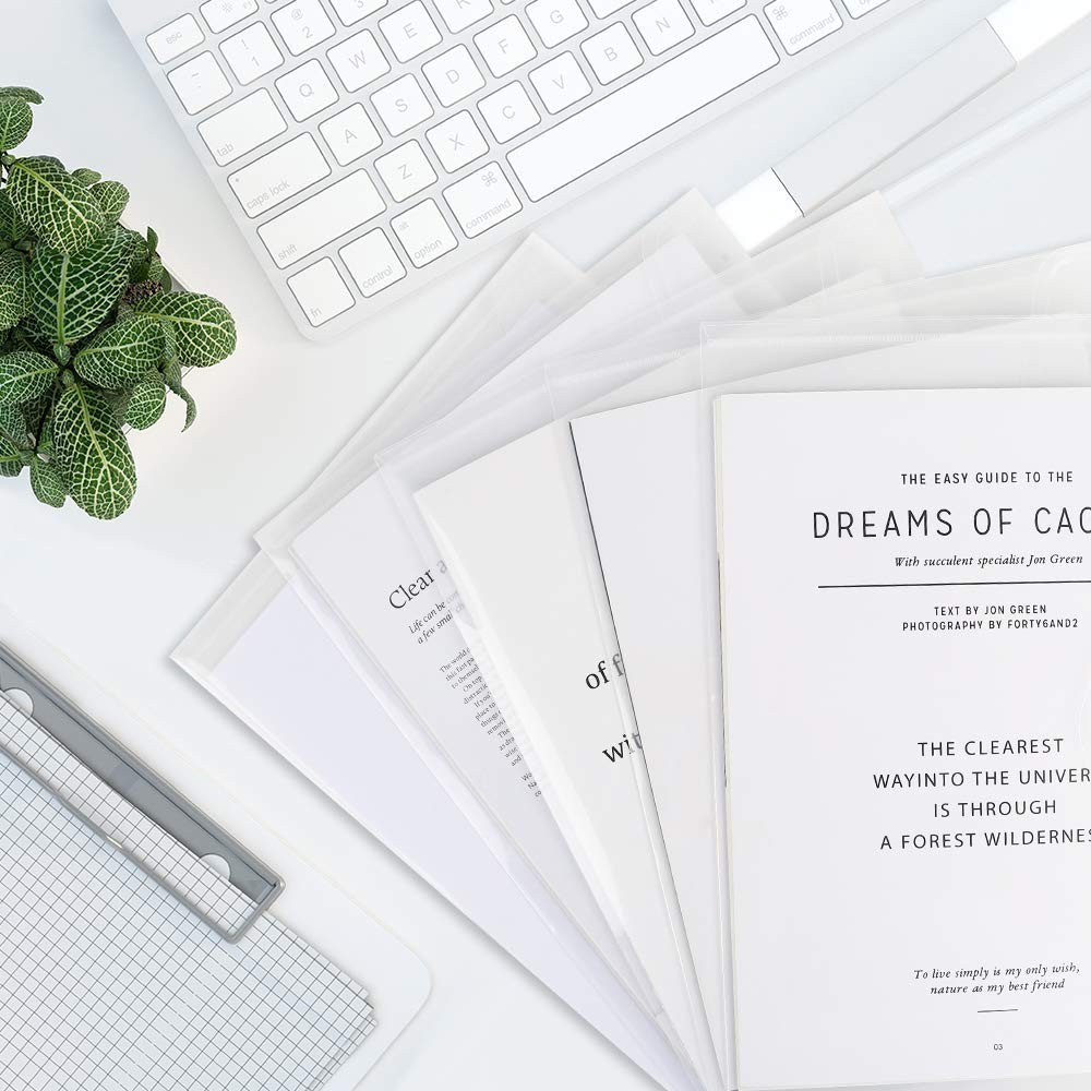 30pcs Plastic Envelopes, Clear Reusable Poly Envelope Waterproof File Folder ...