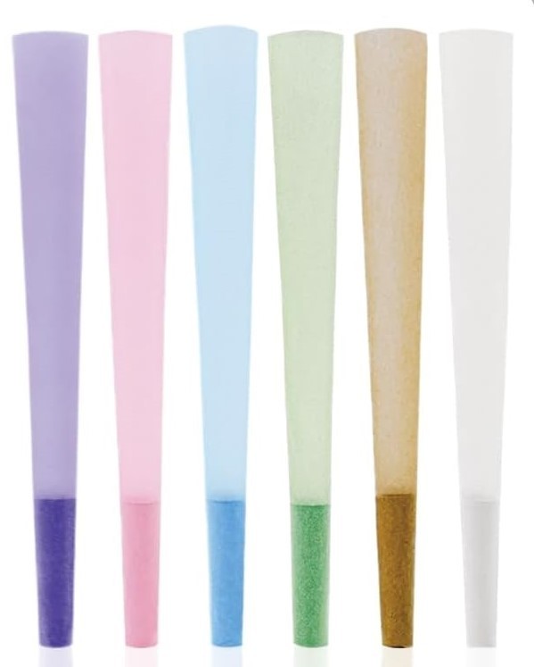 100 Pack Rainbow KING SIZE Pre-Rolled Cones W/ Packers | Low Ash | Slow Burning