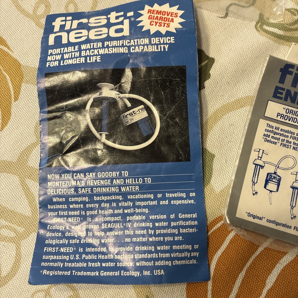 🐞 First Need Portable Drinking Water Purifier Filter Camping Hiking Backpack Q