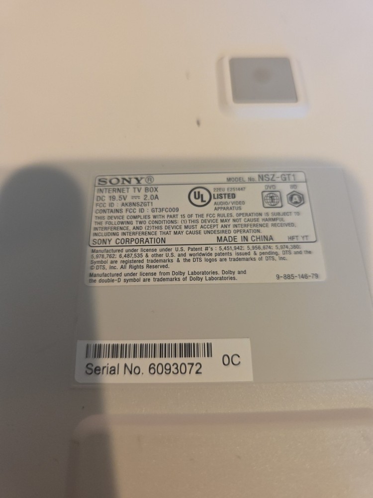 Sony NSZ-GT1 Blu-ray Player with Remote