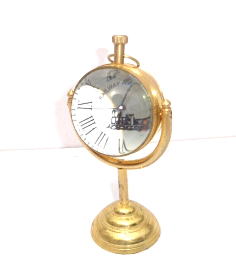 Nautical Clock Ship Table Clock Brass Desk Clock Maritime Brass Compass with Ant