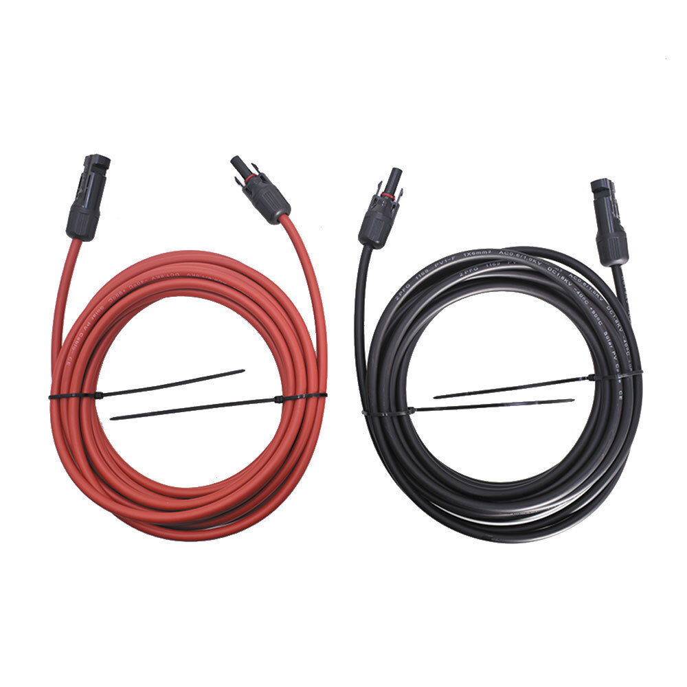 1 Pair Black + Red Solar Panel Extension Cable Wire Connector 12AWG New