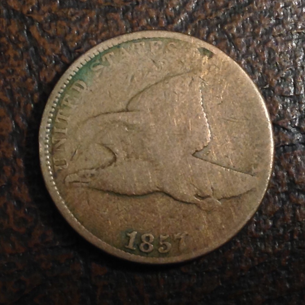 1857 US Flying Eagle Cent cd -