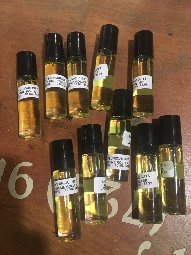 10 BOTTLES ROLL ON PERFUME W/ESSENTIAL OILS  JASMINE 10 ML SIZE