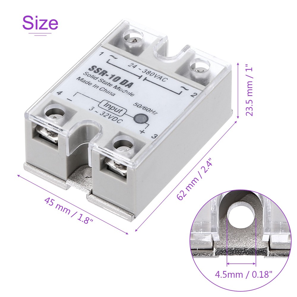 SSD-10DA 3-32V DC Input to 24-380V AC Output Solid State Relay AC 10A