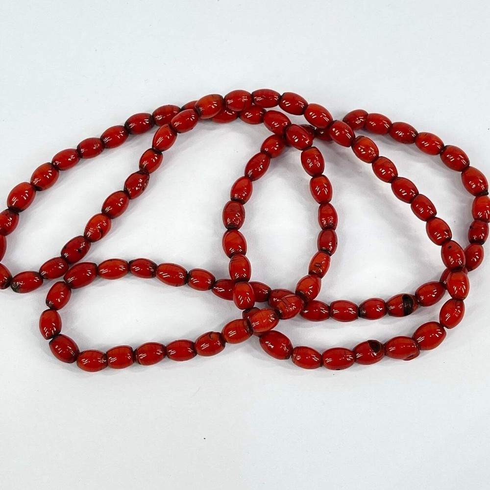 Bohemian Tiny Oval Red Trade Beads