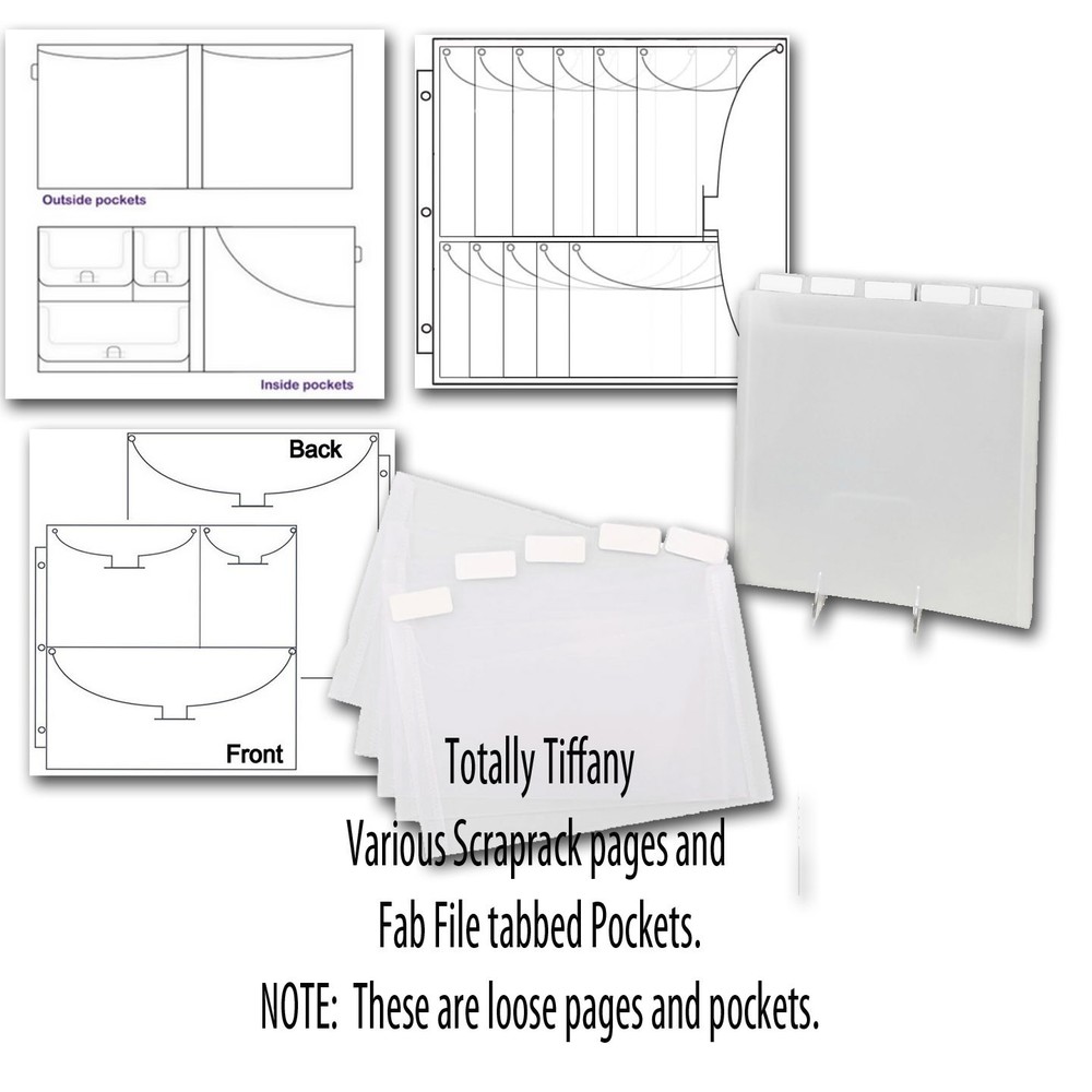 Totally Tiffany Fab File tabbed Pockets Scraprack Pages